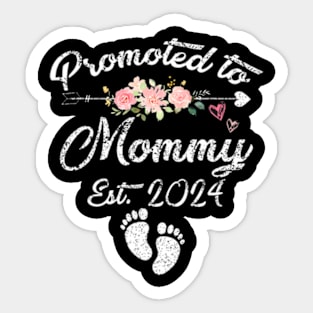 Promoted To Mommy Est 2024 Floral Sticker